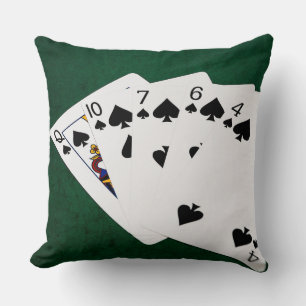 Coussin Poker Hands - Flush - Spades Suit