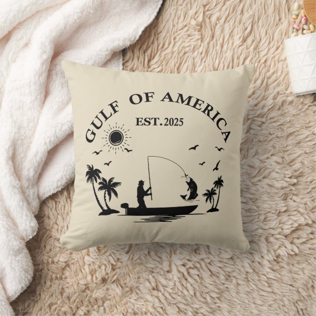 Coussin Pôle de pêche patriotique américain du golfe d'Amé (Couverture)