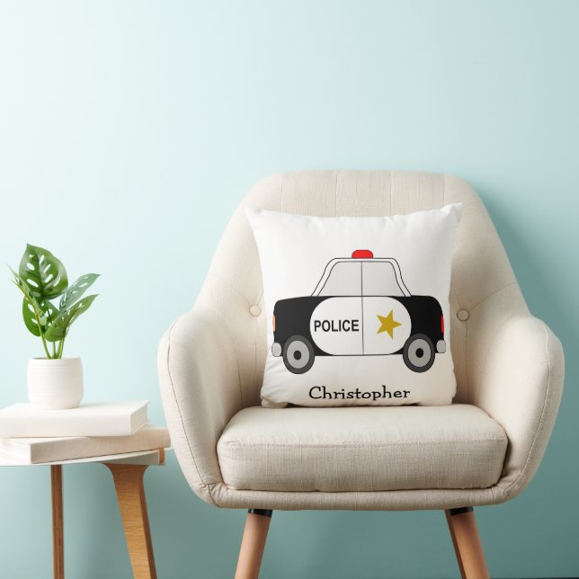 Coussin Police Car Design Personalised (Chaise)