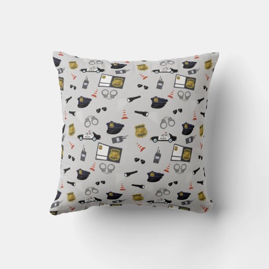 Coussin Police Themed Policeman Cop Pattern (Verso)