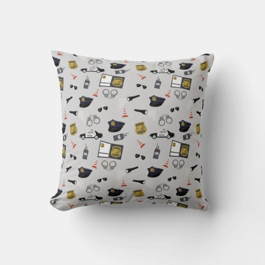 Coussin Police Themed Policeman Cop Pattern (Recto)