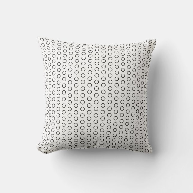Coussin Polka Cercle Noir Et Blanc Motif Élégant (Recto)