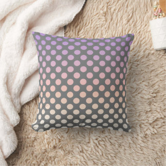Coussin Polka de dégradé pourpre sur gris