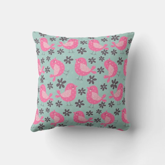 Coussin Polka Dot Birds and Flowers (Verso)