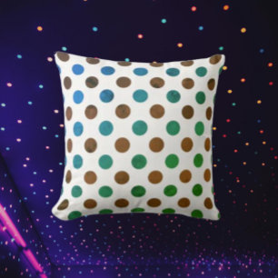 Coussin Polka Dot bleu et vert