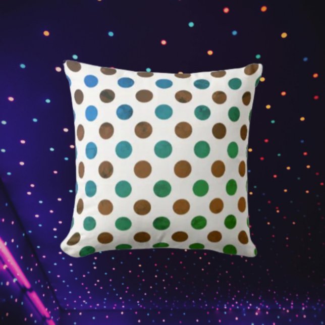 Coussin Polka Dot bleu et vert (Créateur téléchargé)