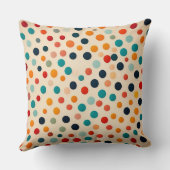 Coussin Polka Dot coloré Motif sans couture sur beige (Verso)