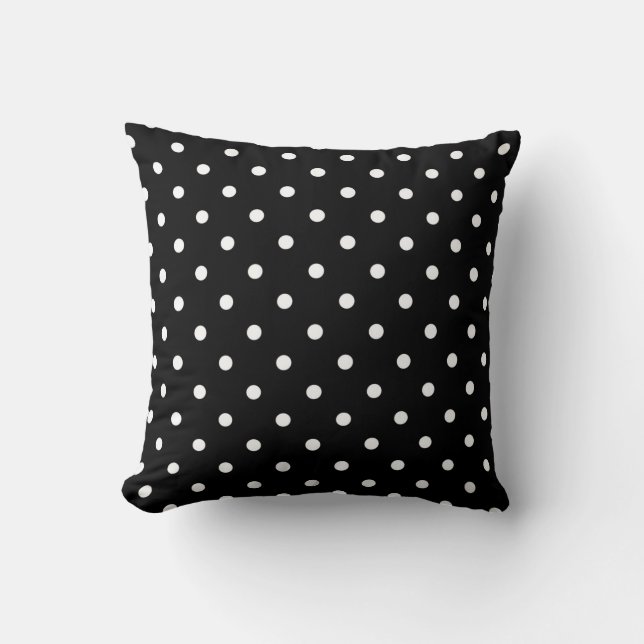 Coussin Polka Noir Et Blanc (Recto)