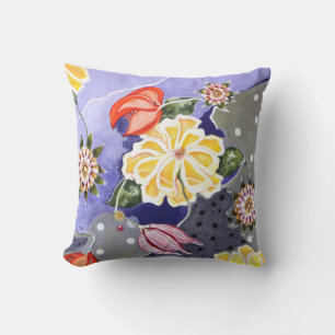 Coussin Polkadot Abstrait floral Lilly
