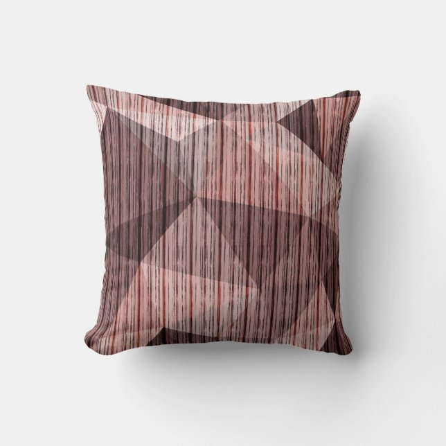 Coussin Polygone de texture beige et brune (Recto)