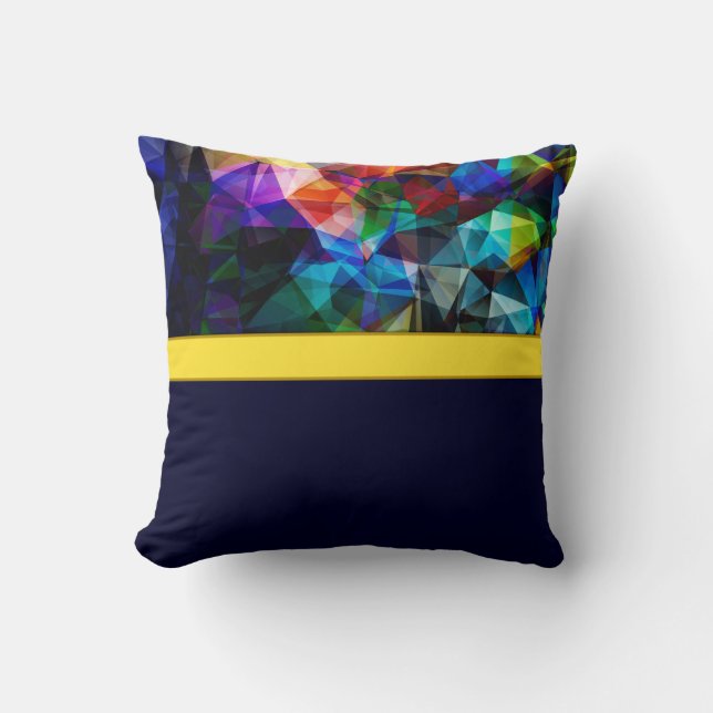 Coussin Polygone moderne Abstrait polygone triangles foncé (Recto)