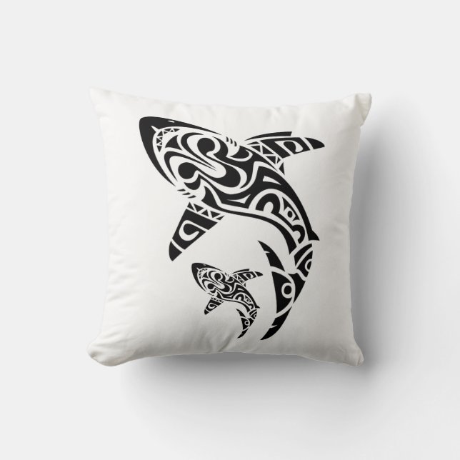 Coussin polynésien de conception de tatouage de (Recto)