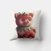 Coussin Pomeranian aux fraises (Verso)