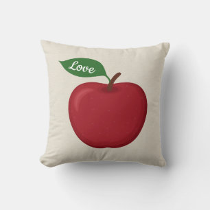 Coussin Pomme rouge de Bourgogne Amour Tan / Crème / Gris