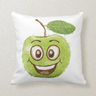 Coussin pomme verte heureuse