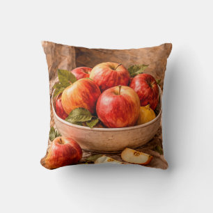 Coussin Pommes dans un bol rustique, une nature morte clas