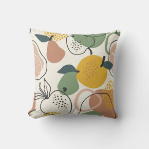 Coussin Pommes poires : Motif Vintage à main.