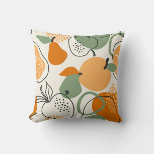 Coussin Pommes, poires : motif vintage sans soudure.