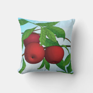 Coussin Pommes sur une branche, rouge et vert