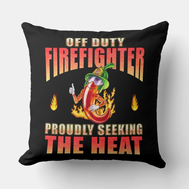 Coussin Pompier hors service Chili Fièrement à la recherch (Recto)