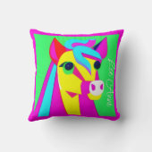 Coussin Poney psychédélique sur la pépinière (Verso)
