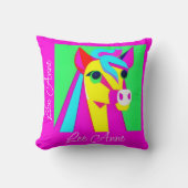 Coussin Poney psychédélique sur la pépinière (Recto)
