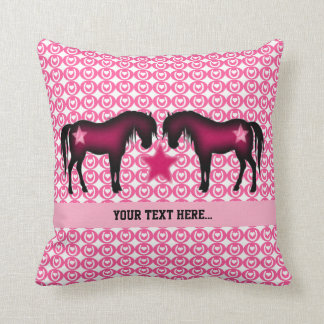 Coussin Poney rose personnalisé