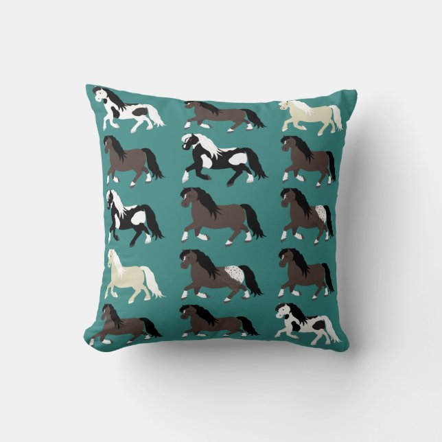 Coussin Ponies Jetez l'oreiller (Recto)