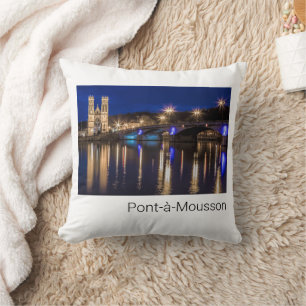 Coussin Pont a Mousson Panorama avec Moselle Souvenir