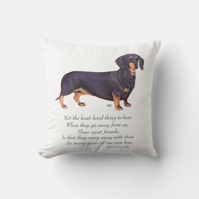 Coussin Pont arc-en-ciel des Dachshund (Recto)