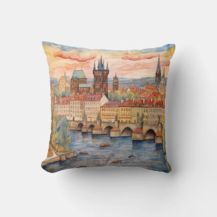 Coussin Pont Charles et Skyline Old Town