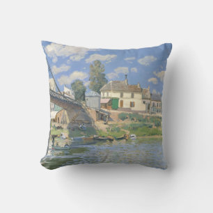 Coussin Pont de Villeneu par Sisley Impressionist Paint