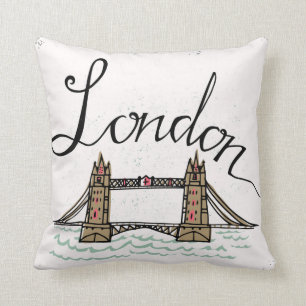 Coussin Pont en lettres de Londres de main