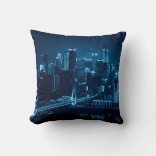 Coussin Pont et l'architecture urbaine de ville la nuit à 