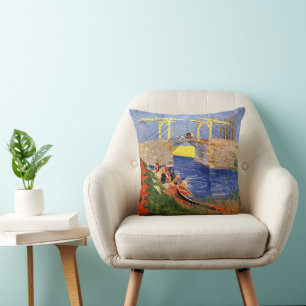 Coussin Pont Langlois à Arles par Vincent van Gogh