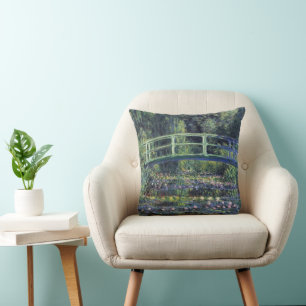 Coussin Pont sur l'étang Nénuphar par Claude Monet