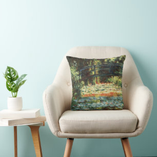 Coussin Pont sur l'étang Nénuphar par Claude Monet