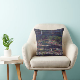 Coussin Pont sur l'étang Nénuphar par Claude Monet