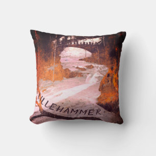 Coussin Pont sur un cours d'eau gelé à Lillehammer