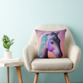 Coussin Pony magique en violet et Turquoise avec nom perso (Chaise)