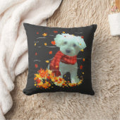 Coussin Poochon Écharpe d'automne - Chiens Feuilles d'auto (Couverture)