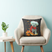 Coussin Poochon Écharpe d'automne - Chiens Feuilles d'auto (Chaise)