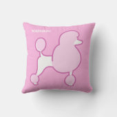 Coussin Poodé rose de texte personnalisé (Verso)