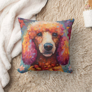 Coussin Poodle coloré
