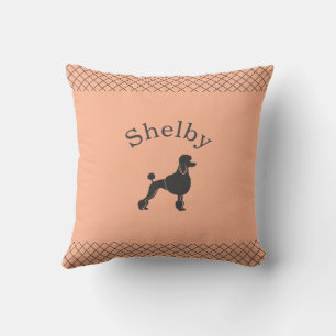 Coussin Poodle Personnalisé Orange Pastel Assorti