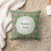 Coussin Poodle rose doux customisé (Couverture)