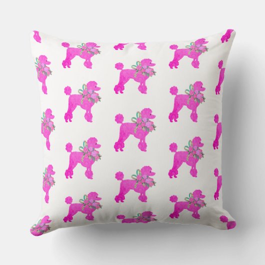 Coussin Poodle rose personnalisé (Verso)