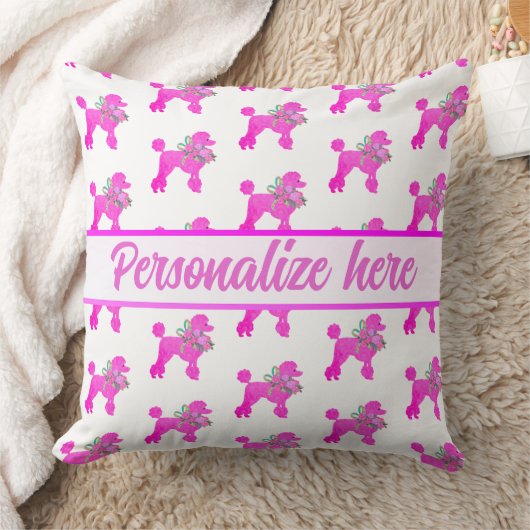 Coussin Poodle rose personnalisé (Couverture)