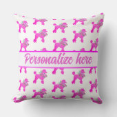 Coussin Poodle rose personnalisé (Recto)