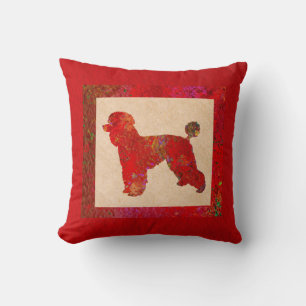 Coussin Poodle rouge